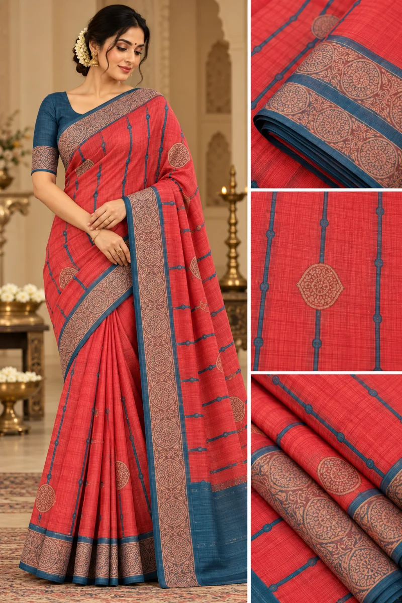Shubh Mangal Mahajan Cotton Saree – Multicolor Traditional Saree
