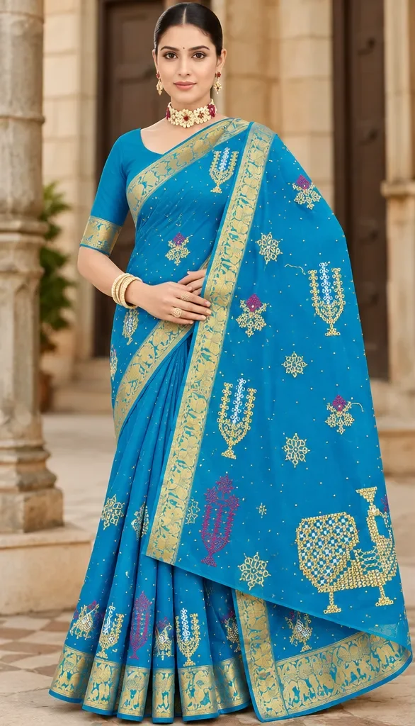 Baraat Cotton Saree – Multicolor Traditional Designer Saree