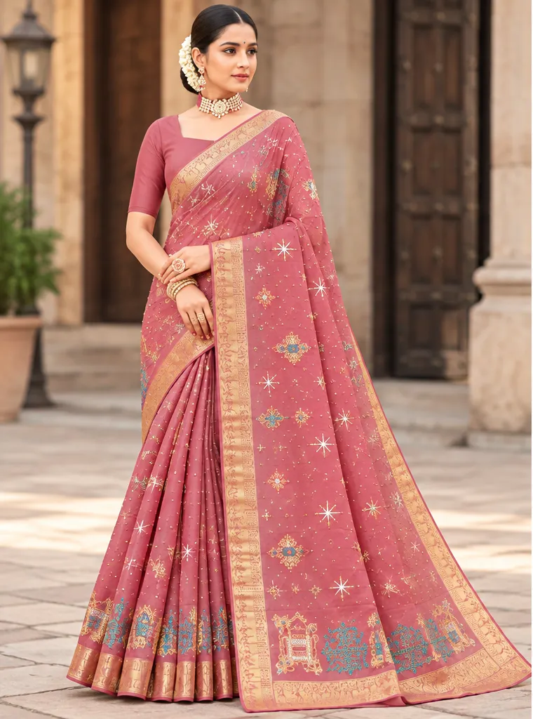 Baraat Cotton Saree – Multicolor Traditional Designer Saree