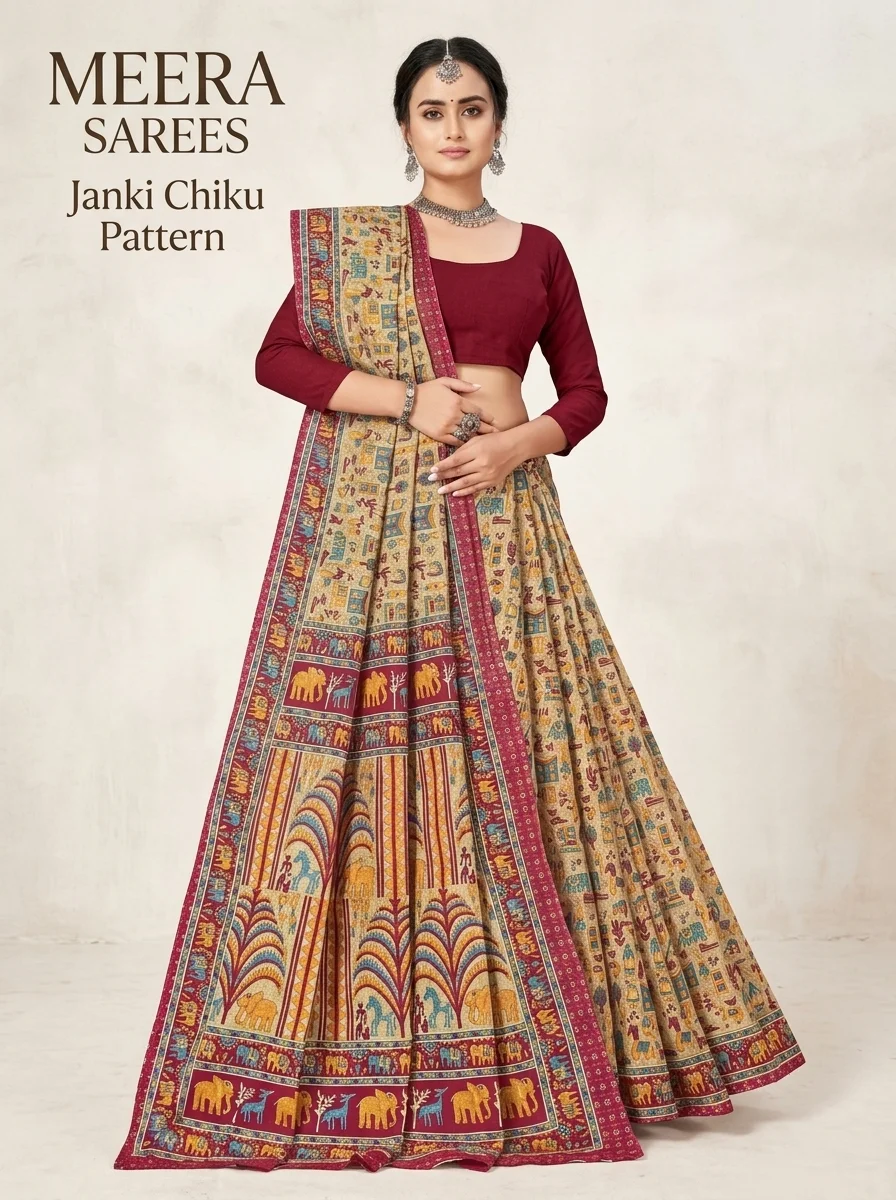 Janki Meera Cotton Saree – Multicolor Traditional Designer Saree