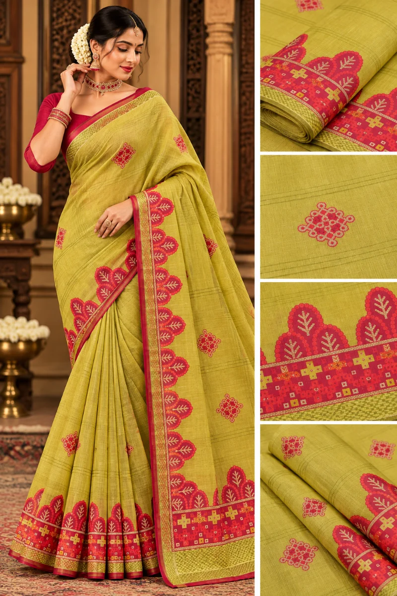 Shubh Mangal Mahajan Cotton Saree – Multicolor Traditional Saree