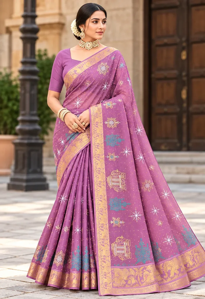 Baraat Cotton Saree – Multicolor Traditional Designer Saree